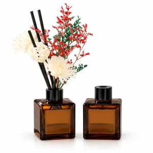 Amber Glass Reed Diffuser Bottle Duo — DB0007 — main white background