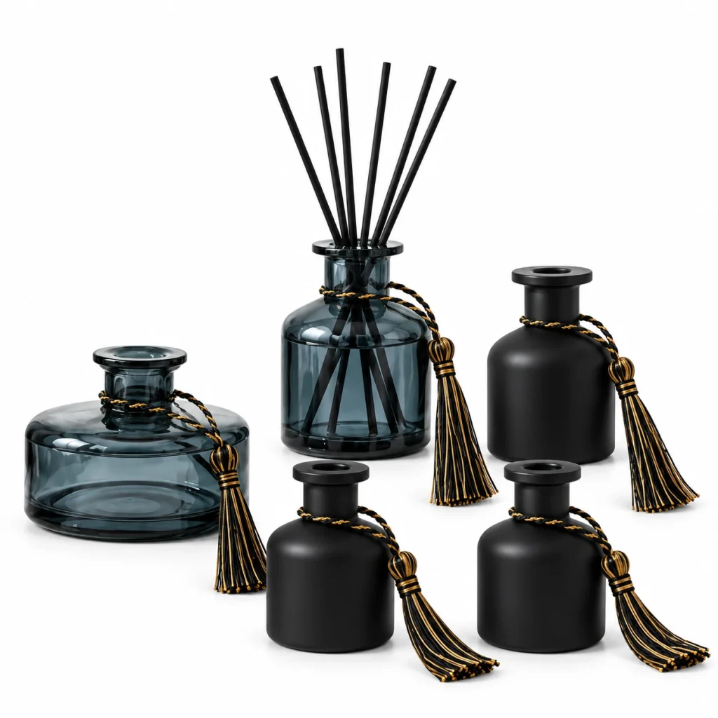 Apothecary Style Glass Reed Diffuser Bottle with Tassel — DB0023 — main white background