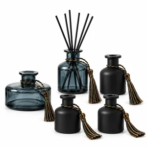 Apothecary Style Glass Reed Diffuser Bottle with Tassel — DB0023 — main white background