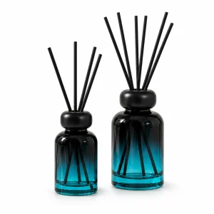 Black & Teal Ombre Glass Reed Diffuser Bottle — DB0020 — main white background