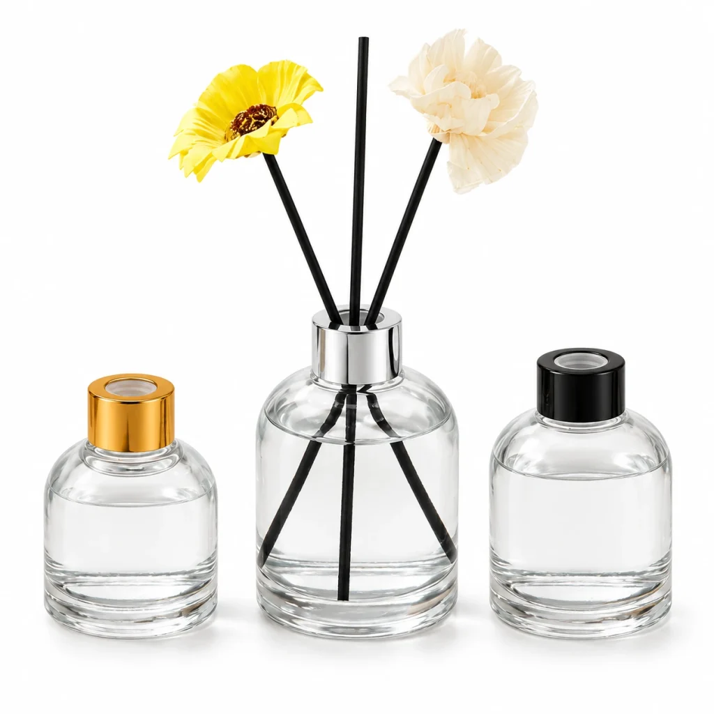 Clear Bell-Shaped Glass Reed Diffuser Bottle — DB0032 — main white background