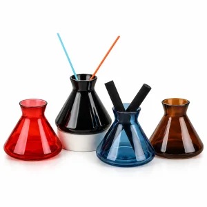 Colored Cone-Shaped Glass Reed Diffuser Bottle — DB0036 — main white background