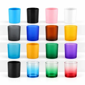 Colorful Glass Candle Jar – Solid & Gradient Finishes — CJ0016 — main white background