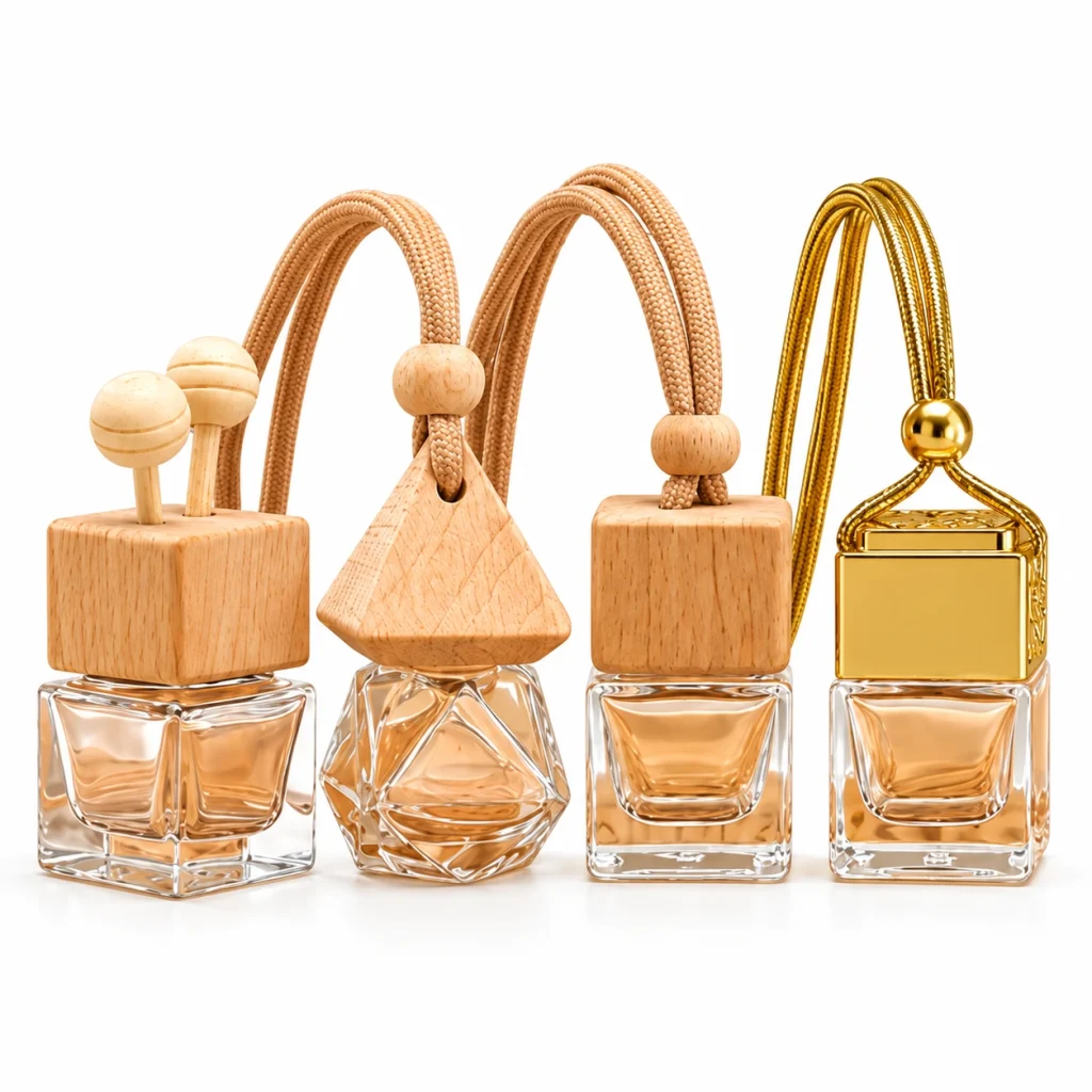 Hanging Glass Car Diffuser Bottle — DB0040 — main white background