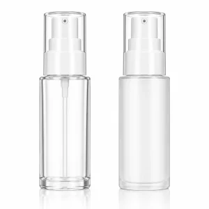 Luxury Clear and Frosted Cosmetic Spray Bottle with White Pump — LB011 — main product