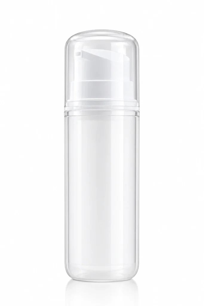 Luxury Clear Double-Wall Cosmetic Pump Bottle with Protective Cap — LB008 — main product