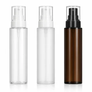 Luxury Clear, Frosted & Amber Cosmetic Spray Bottle with Protective Cap — LB012 — main product