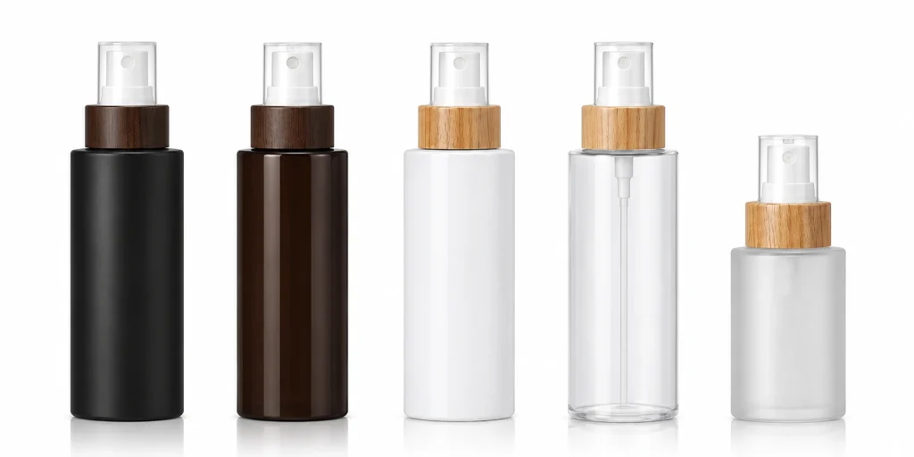 Luxury Cosmetic Spray Bottle with Wood Grain Collar — LB013 — main product