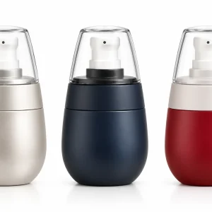 Luxury Egg-Shaped Cosmetic Lotion Pump Bottle with Clear Cap — LB001 — main product