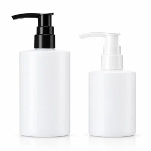 Luxury Frosted White Lotion Pump Bottle with Black and White Dispensers — LB023 — main product