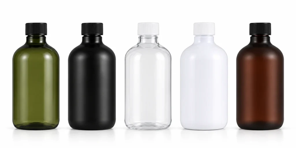 Luxury Round Shoulder Cosmetic Bottle with Screw Cap — LB021 — main product