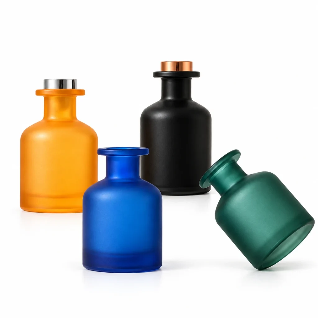 Matte Colored Glass Diffuser Bottle with Flared Neck — DB0031 — main white background