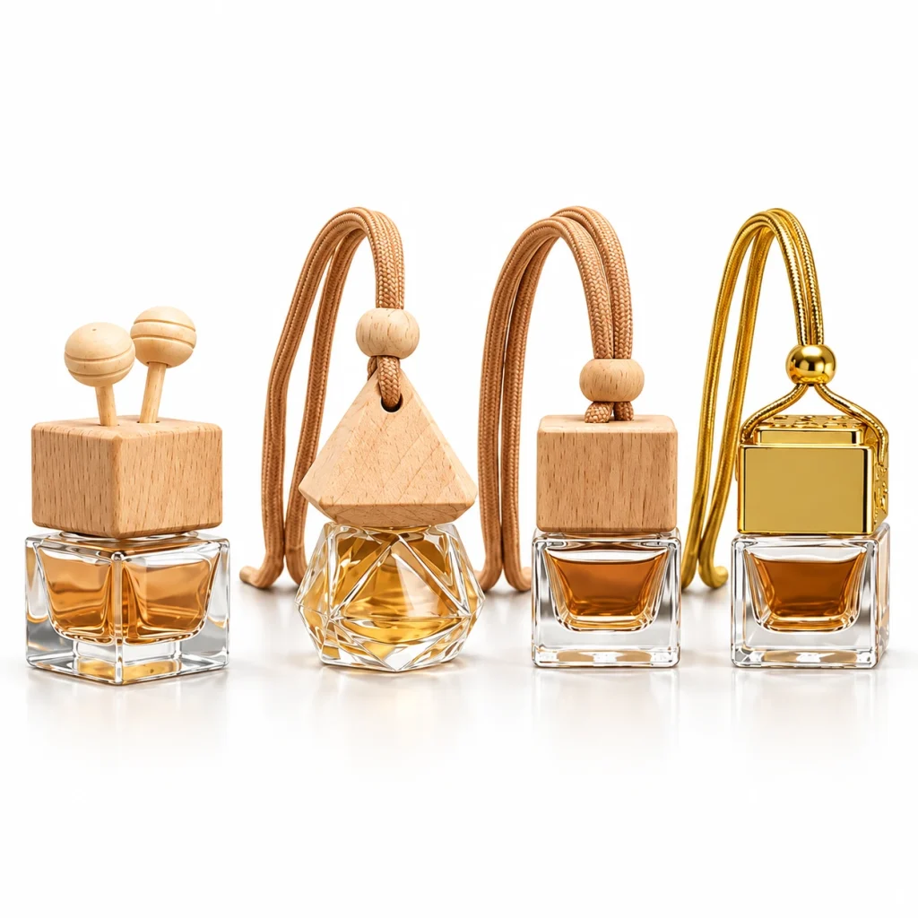 Mini Glass Car Diffuser Bottle – Multiple Styles — DB0003 — main white background