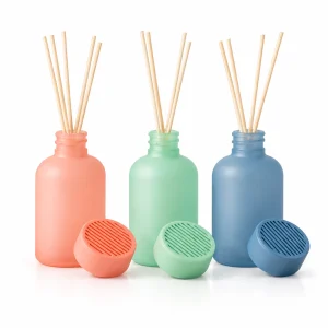 Pastel Frosted Glass Reed Diffuser Bottle with Matching Cap — DB0019 — main white background