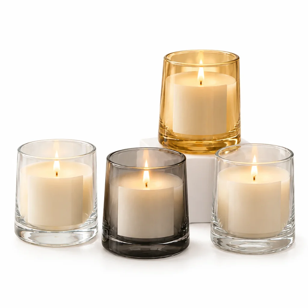 Round Glass Candle Jar with Thick Base — CJ0004 — main white background