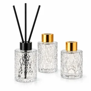 Textured Cylinder Glass Reed Diffuser Bottle — DB0039 — main white background